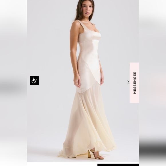 Vittoria satin and chiffon maxi gown - Picture 4 of 5